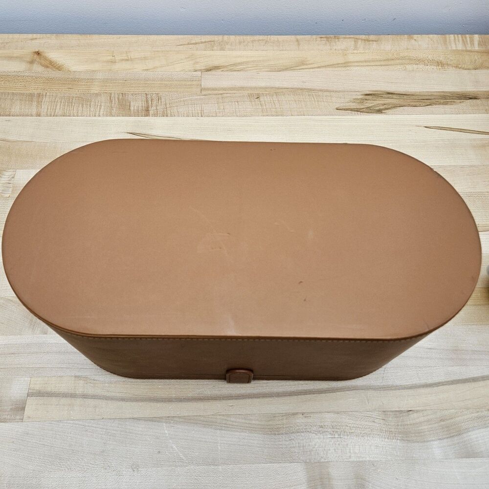 DYSON Airwrap Styler LARGE Brown Cognac Leather Storage Box Hard CASE ONLY - Picture 10 of 11